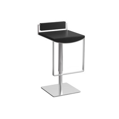 Lectory Heavy Duty Swivel Bar Stool | Stainless Steel Height Adjustable | Black Leather