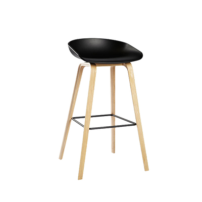 Danish Bar Stool | AAS32 Wood Frame | Black | Scandinavian Kitchen Dining