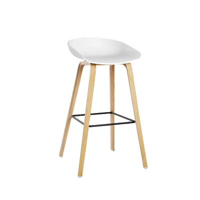 Danish Bar Stool | AAS32 Wood Frame  | White | Scandinavian Kitchen Dining