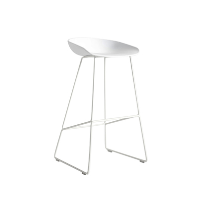 Danish Bar Stool | AAS38 Metal Frame | White | Scandinavian Kitchen Dining