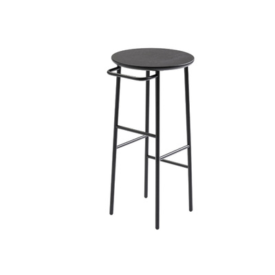 Lectory Barstool | Danish Hang By Ex.T Metal Frame High Stool | Black