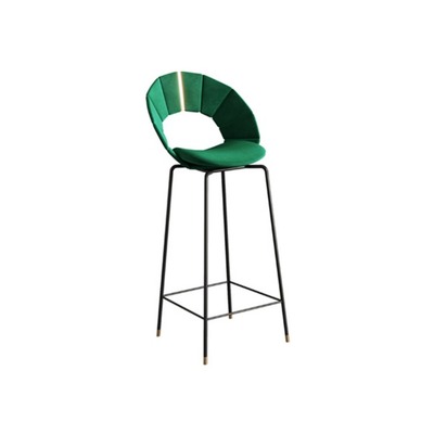 Danish Bar Stool | Mukey | Velvet Seat | Bright Green | 75cm 