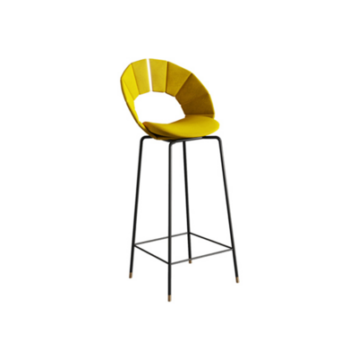 Danish Bar Stool | Mukey | Velvet Seat | Mango Yellow