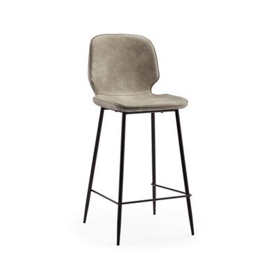 Nordic Bar Stool | Retro Leather | French Beige