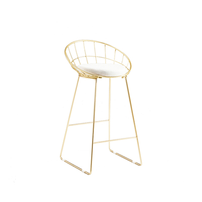 Nordic Kylie Bar Stool | Washable Cushion | Shimmer Metallic Gold Frame