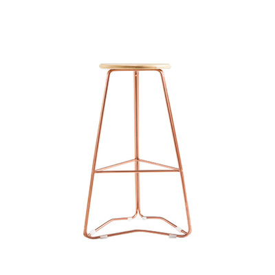 Scandinavian Bent Steel Bar Stool | Bronze Copper Natural Elm 