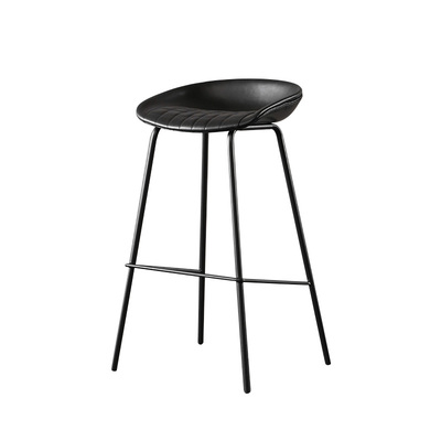 ZEIL Lowback Kitchen Bar Stool | Synthetic Leather | Mesh Black 