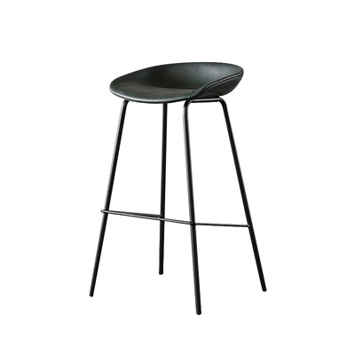 ZEIL Lowback Kitchen Bar Stool | Synthetic Leather | Green 