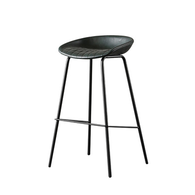 ZEIL Lowback Kitchen Bar Stool | Synthetic Leather | Mesh Green 