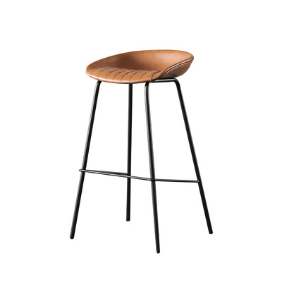 ZEIL Lowback Kitchen Bar Stool | Synthetic Leather | Mesh Tan