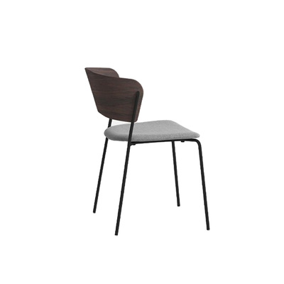 Spanish Dining Chair | ARC Replica | Black Frame | Grey Seat | Walnut Gran Back 