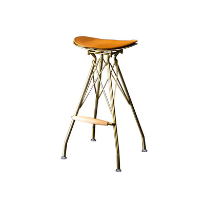 Danish Bar Stool | O&D Wire Bar Stool | Gold Frame | 75-65 CM