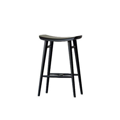 Danish Timber Bar Stool | Saddle | Timber Frame | Matt Black 