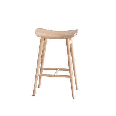 Danish Timber Bar Stool | Saddle | Timber Frame | Natural Ash