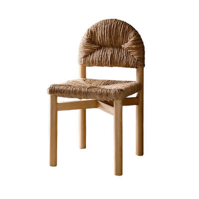 Woven Dining Chair | Grace | Rush Rattan Woven Seat | Elm Timber Frame