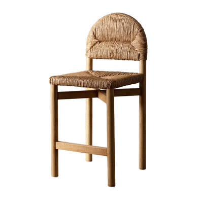 Woven Counter Stool | Grace | Rush Rattan Woven Seat | Elm Timber Frame 