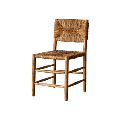 Woven Dining Chair | Manila | Rush Rattan Woven Seat | Elm Timber Frame