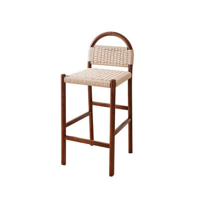 Woven Counter Stool | Vivan | Rattan Rope Seat | Teak Timber Frame | Natural Timber