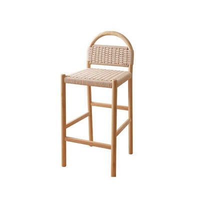 Woven Counter Stool | Vivan | Rattan Rope Seat | Beech Timber Frame | Natural Beech Timber