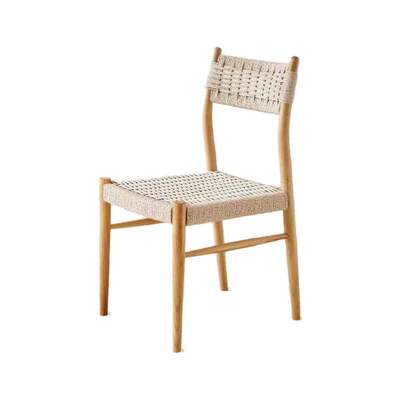 Woven Dining Chair | Halden | Beige Rope Seat| Natural Ash