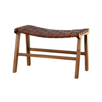 Loft Woven Bench | Timber Frame | Mesh Leather Strip 