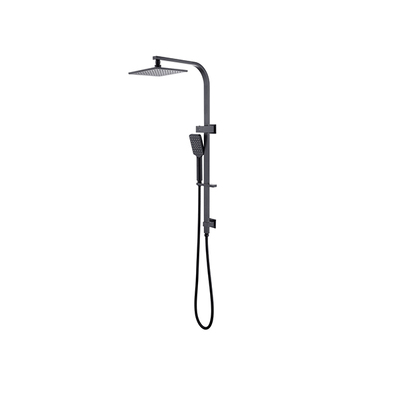Shower Station | 2 In 1 | Square Head 200mm | Adjustable | Black 
