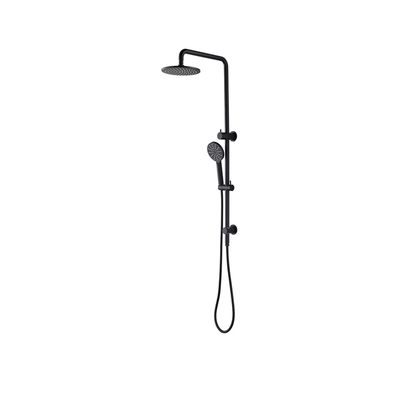Shower Station | 2 In 1 | Round Head 250mm | Adjustable | Black 