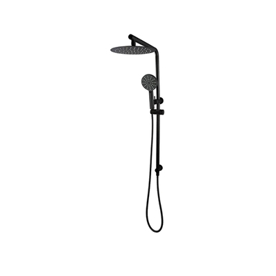 Shower Station | 2 In 1 | Round Head 200mm | Adjustable | Black 