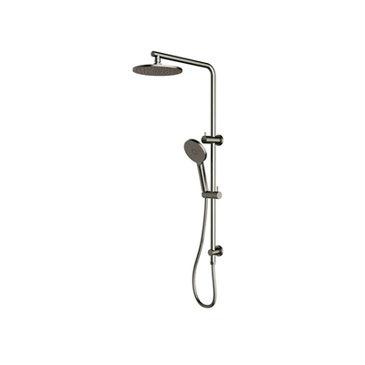 Shower Station | 2 In 1 | Round Head 200mm | Adjustable | Gun Metal