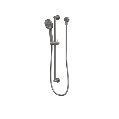 Shower Station | Shower On Rail | Round Head | 3 Functions | Gun Metal