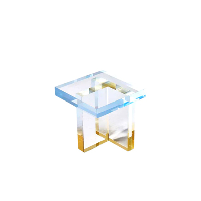 Acrylic Side Table | Sugar Granules | Squire Top | Coconut 