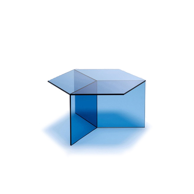 Acrylic Side Table | Hexagon Top | Blue 