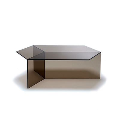 Acrylic Tea Table | Hexagon Top | Smokey Grey