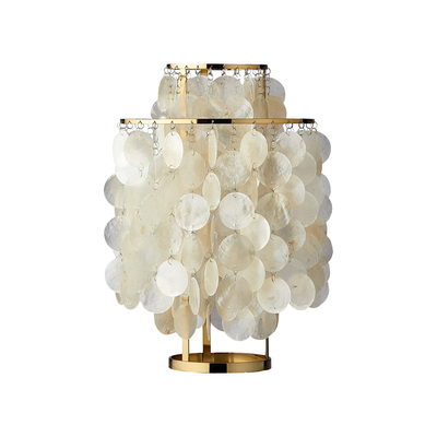 Replica Verner Panton Fun Table Lamp | Seashell Discs | Gold Stainless Steel