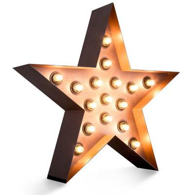 Vintage Decor Lamp - Broadway Star | w/ Edison Bulbs | Rustic Metal Industrial