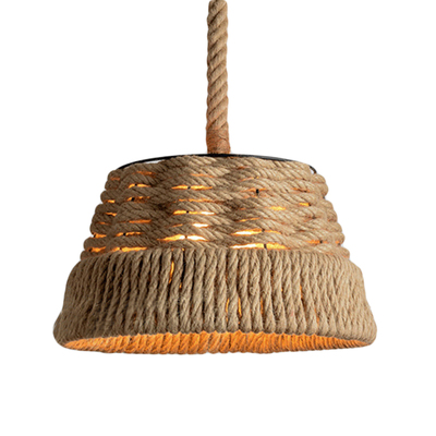Vintage Hemp Rope Woven Pendant Light | w/ 7W LED Bulb | Country Style Lamp  