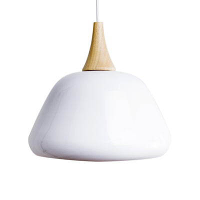 Vintage Pendant Lamp - Nordic Bell | w/ Glob Bulb 40W | Scandinavian light Wood