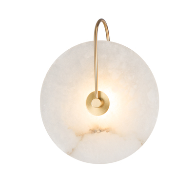 LED Wall Lamp Gold | Marble Plate | Vintage Round Disc 