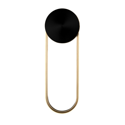 Nordic U-shape Wall Lamp | Brass Iron with Acrylic | Round Black Plate 