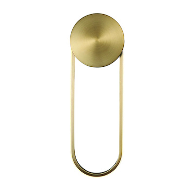 Nordic U-shape Wall Lamp | Brass Iron with Acrylic | Round Gold Plate 
