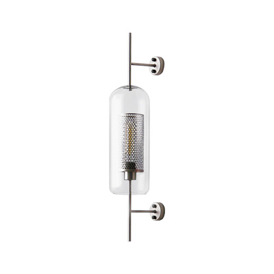 Vintage Titanium Grey Wall Lamp | Industrial Mesh Tube | Edison Bulb