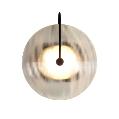 LED Wall Lamp | Glass Plate | Black Holder 
