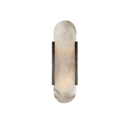 LED Wall Lamp |  Marble Oval With Black Edge | 10.3 x 35cm / 10.3 x 50cm