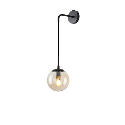 LED Wall Lamp | Haning Peals | Smokey Glass Shade | Matt Black Holder