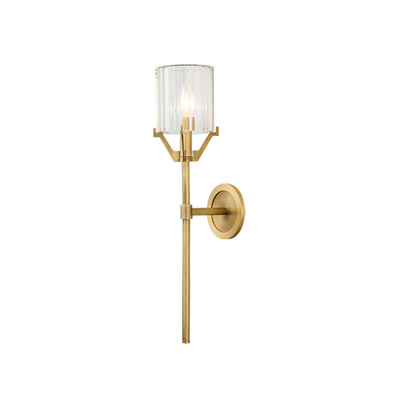 LED Wall Lamp | Brass Torch | Crystal Glass Shade 