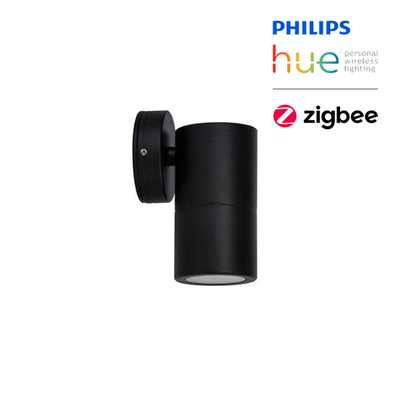 5W LED Smart Zigbee RGB Wall Pillar Lamp | IP65 | Matt Black | Downward Beam Only