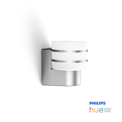 Philips Hue Tuar | 9.5W Stainless Steel Outdoor Wall Lamp | ZigBee Homekit