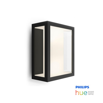 Philips Hue Impress | 16W Black Outdoor Wall Lamp | 240x190x117mm