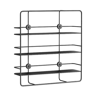 Scandinavian Wall Shelf | Minimalist Metal Frame | Squire -3 Layers | Black