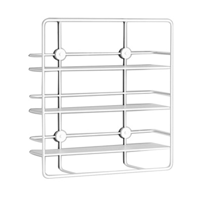 Scandinavian Wall Shelf | Minimalist Metal Frame | Squire -3 Layers | White